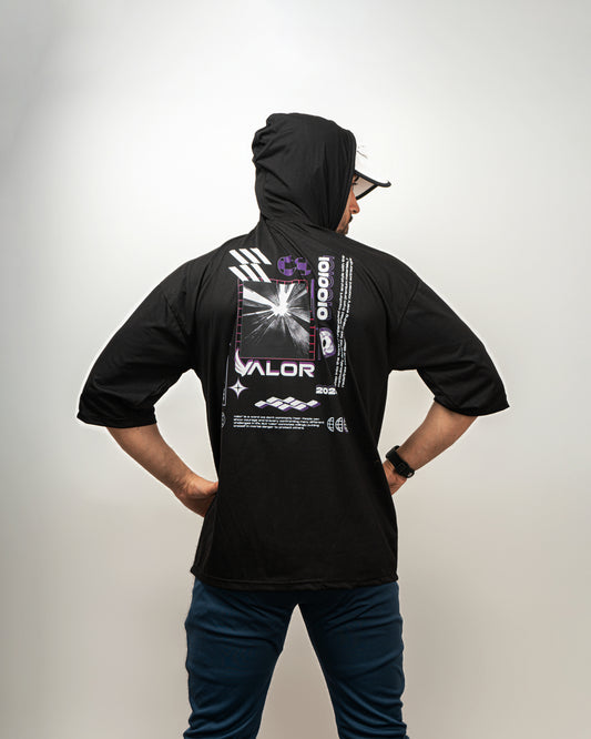 Black Valor Signature Oversized Hoodie T-Shirt